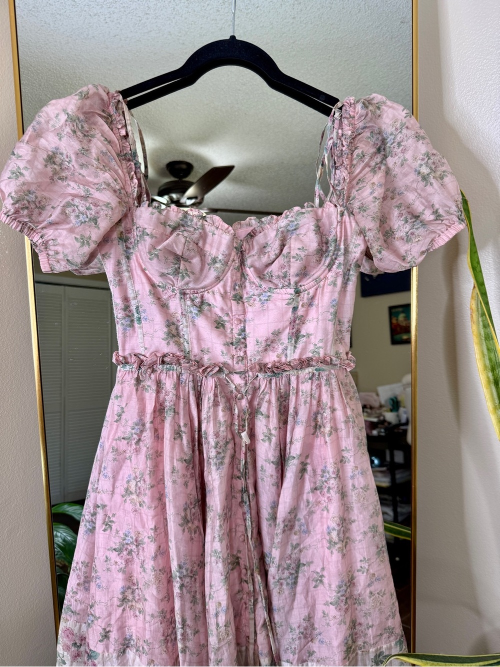 HOUSE OF CB 'Penelope' Pink Floral Chiffon Midi Dress NWOT - Picture 6 of 7